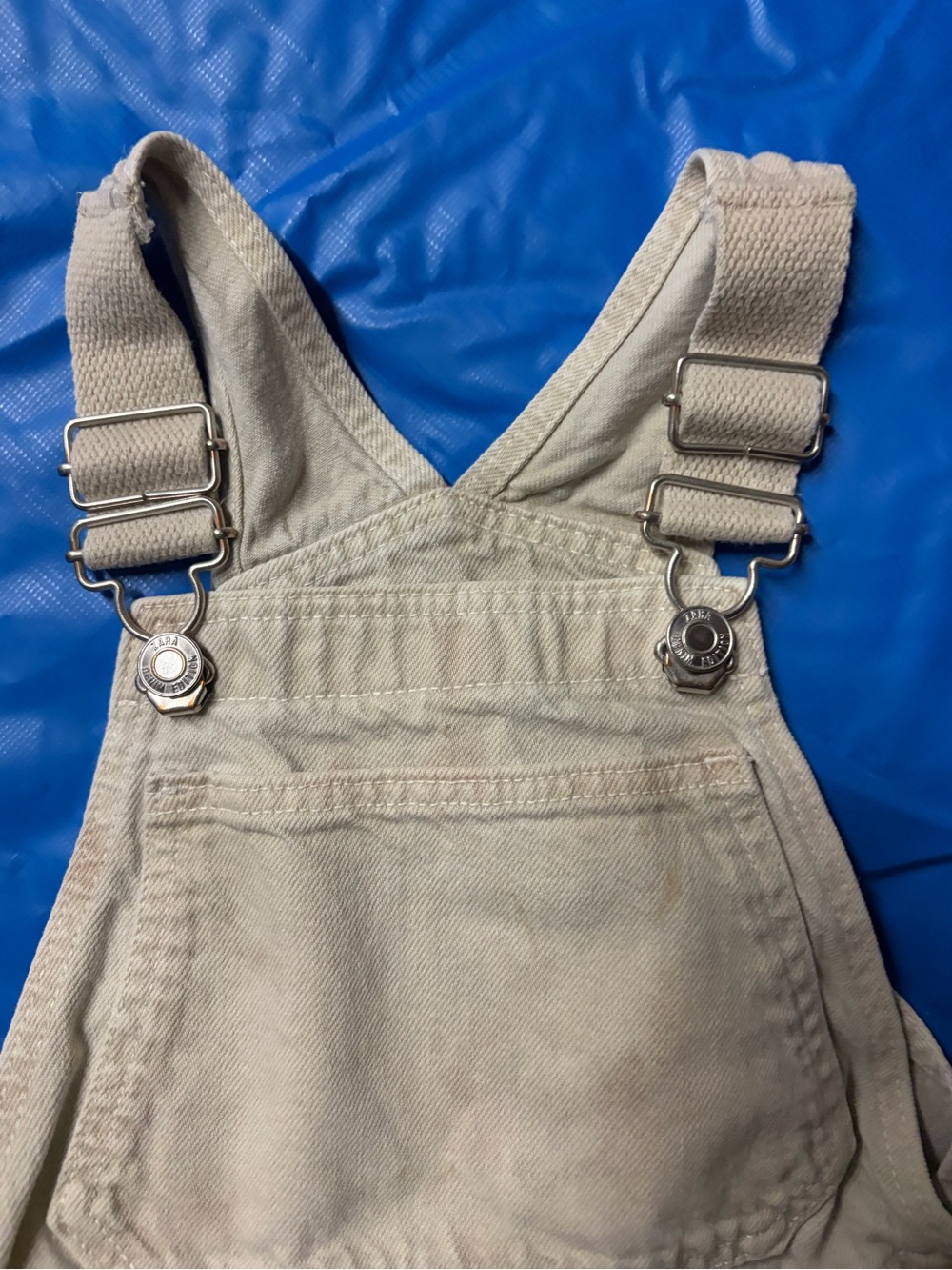 Zara Kids Beige Overalls One-Piece - Neutral Pocket Front 2T